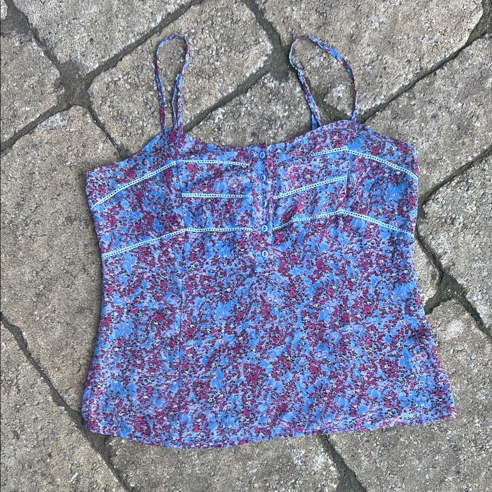 Kimchi Blue Flowy Floral Camisole - Blue and Pink